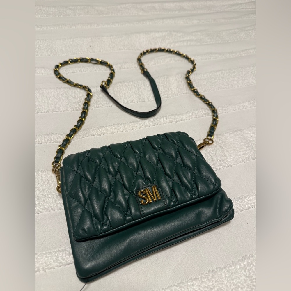 Steve Madden Quilted Dark Green Crossbody Bag